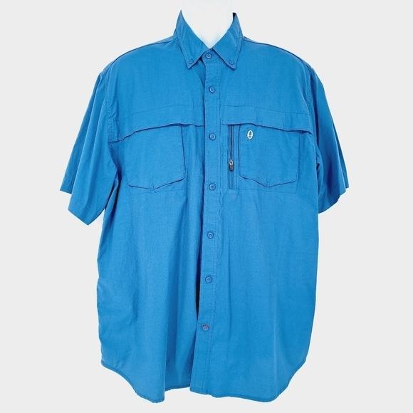 Coleman Men's Short Sleeve Adventure Stretch Button Down Vented Shirt Sz XL - Picture 8 of 8